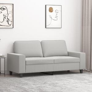 Kétszemélyes világosszürke mikroszálas szövetkanapé 140 cm