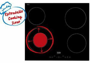 Beko HIC-64402 Beépíthető vitrokerámia főzőlap, 58 cm, 4 főzőzóna, Touch Control, Fekete