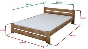 Laura ágy 160x200 cm, tölgyfa Ágyrács: Ágyrács nélkül, Matrac: Matrac nélkül