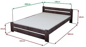 Laura ágy 140x200 cm, diófa Ágyrács: Ágyrács nélkül, Matrac: Coco Maxi 19 cm matrac