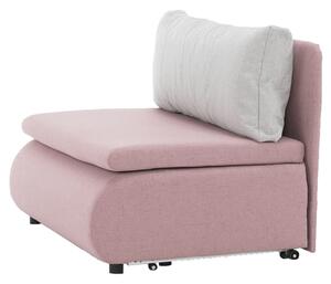 KONDELA Kinyitható fotel, rózsaszín/világosszürke KENY NEW