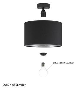 Tres S fekete mennyezeti lámpa ezüstszínű részletekkel, ⌀ 25 cm - Bulb Attack
