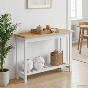 Konzolasztal EKAI Fehér 112 x 35 x 76 cm Tömör Fenyőfa