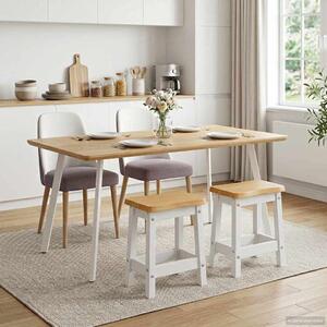 Bárszék EKAI 2 pcs Fehér 40 x 29 x 45,5 cm Tömör Fenyőfa