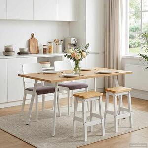 Magas Bárszék EKAI 2 pcs Fehér 40 x 29 x 63 cm Tömör Fenyőfa