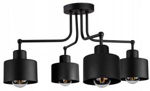 Glimex LAVOR mennyezeti lámpa fekete 4x E27 + ajándék LED izzók