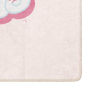 VidaXL pink mosható csúszásgátló unikornisos gyerekszőnyeg 160x230 cm