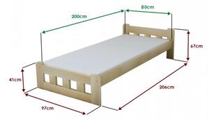 Naomi magasított ágy 80x200 cm, fenyőfa Ágyrács: Ágyrács nélkül, Matrac: Matrac nélkül