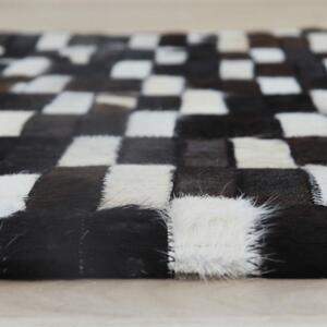 KONDELA Luxus bőrszőnyeg, barna /fekete/fehér, patchwork, 69x140, bőr TIP 6