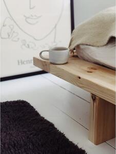 Japan Comfort Mat Black/Black borovi fenyőfa franciaágy matraccal, 140 x 200 cm - Karup Design