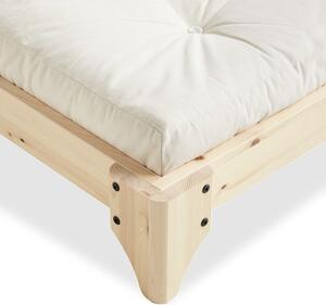 Elan Comfort Mat Natural/Natural borovi fenyőfa franciaágy matraccal, 140 x 200 cm - Karup Design