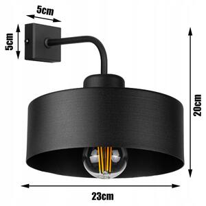 Glimex LAVOR MED fekete fali lámpa 1x E27 + ajándék LED izzó