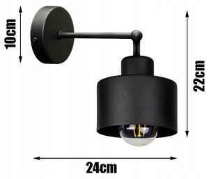 Glimex LAVOR fekete fali lámpa 1x E27 + ajándék LED izzó