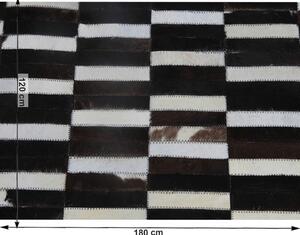 KONDELA Luxus bőrszőnyeg, barna /fekete/fehér, patchwork, 120x180, bőr TIP 6