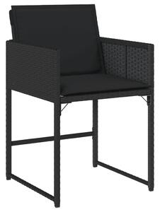 VidaXL 4 db fekete polyrattan kerti szék párnával