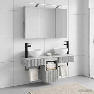 Fürdőszobai Szekrény Szett 4 pcs Betonszürke 100 x 14,5 x 70 cm