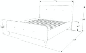 Szürke kárpitozott ágy MALMO 160 x 200 cm Matrac: Matrac nélkül