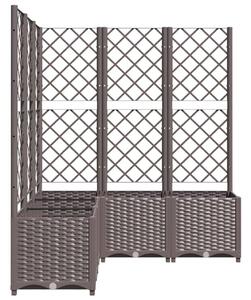 VidaXL barna polipropilén rácsos kerti ültetőláda 120 x 120 x 136 cm