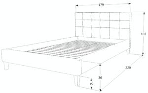 Kárpitozott ágy TEXAS 160 x 200 cm szürke