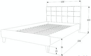 Kárpitozott ágy TEXAS 140 x 200 cm szürke