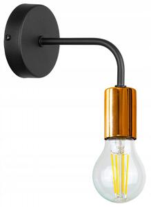 Glimex LOUIS fali lámpa fekete réz/króm 1x E27 + ajándék LED izzó