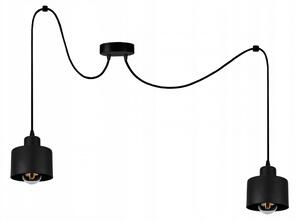 Glimex LAVOR polip függőlámpa fekete 2x E27 + ajándék LED izzók