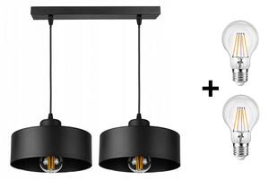 Glimex LAVOR MED állítható függőlámpa fekete 2x E27 + ajándék LED izzó