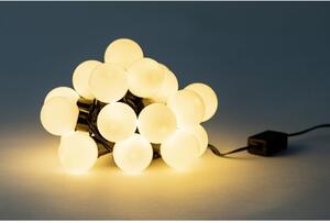 Fehér LED fényfüzér, 20 gömbbel - LUKKA