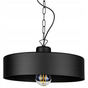Glimex LAVOR LARGE állítható függőlámpa láncon fekete 1x E27 + ajándék LED izzó