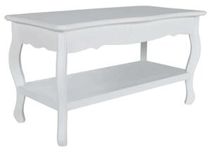 Fehér MDF Dohányzóasztal - 2 Szintes - 87,5x42x44 cm