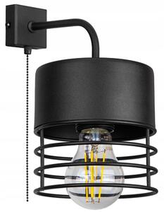 Glimex Carol fekete fali lámpa kapcsolóval 1x E27 + ajándék LED izzó