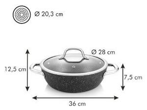 Tescoma PRESIDENT Stone Mély serpenyő fedővel ø 28 cm