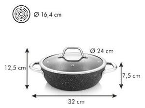 Tescoma PRESIDENT Stone Mély serpenyő fedővel ø 24 cm