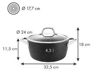 Tescoma PRESIDENT Stone Lábas fedővel ø 24 cm, 4.5 l