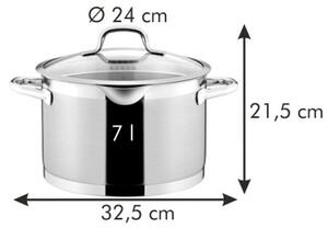 Tescoma PRESIDENT fazék szűrő fedővel ø 24 cm, 7.0 l