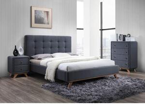 Kárpitozott ágy MELISSA 160 x 200 cm szürke