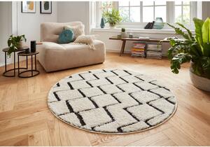 Handira fekete-bézs szőnyeg, ⌀ 160 cm - Mint Rugs