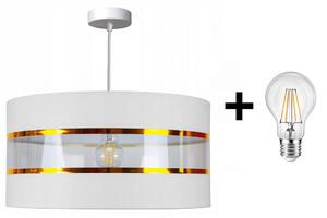Glimex ABAZUR állítható függőlámpa fehér 1x E27 + ajándék LED izzó