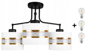 Glimex ABAZUR mennyezeti lámpa fehér 3x E27 + ajándék LED izzók