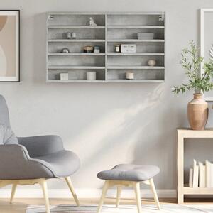 VidaXL betonszürke szerelt fa vitrinszekrény 100 x 15 x 58 cm
