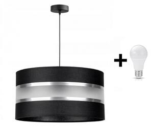 Glimex ABAZUR állítható függőlámpa fekete 1x E27 + ajándék LED izzó