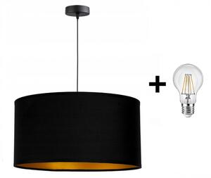 Glimex ABAZUR állítható függőlámpa fekete / arany 1x E27 + ajándék LED izzó