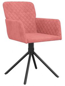 VidaXL Forgó Bársony Étkezőszék - Rózsaszín - 2 db
