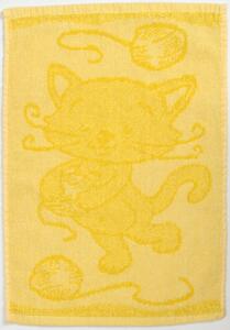 Gyerek törülköző BEBÉ cica sárga 30x50 cm