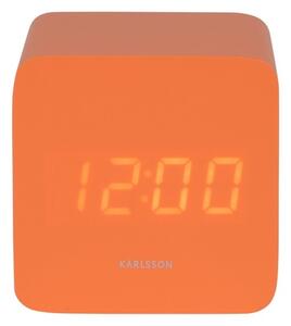 Karlsson 5982OR dizájner LED-es óra ébresztővel,narancssárga, 7 cm-es