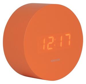Karlsson 5981OR dizájner LED óra ébresztővel,narancssárga, átmérő 9 cm