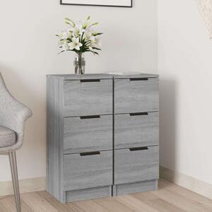 VidaXL 2 db szürke sonoma színű szerelt fa tálalószekrény 30x30x70 cm