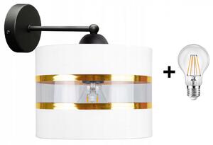 Glimex Abazur fehér fali lámpa 1x E27 + ajándék LED izzó