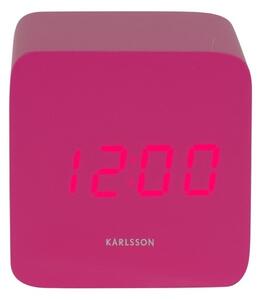 Karlsson 5982BP dizájner LED óra ébresztővel,rózsaszín, 7 cm