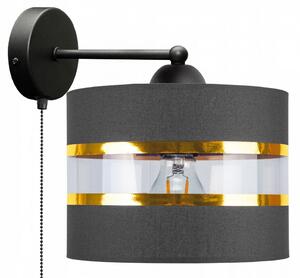 Glimex Abazur szürke fali lámpa kapcsolóval 1x E27 + ajándék LED izzó